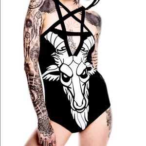 Killstar Killin’ It Baphomet Pentagram Bodysuit